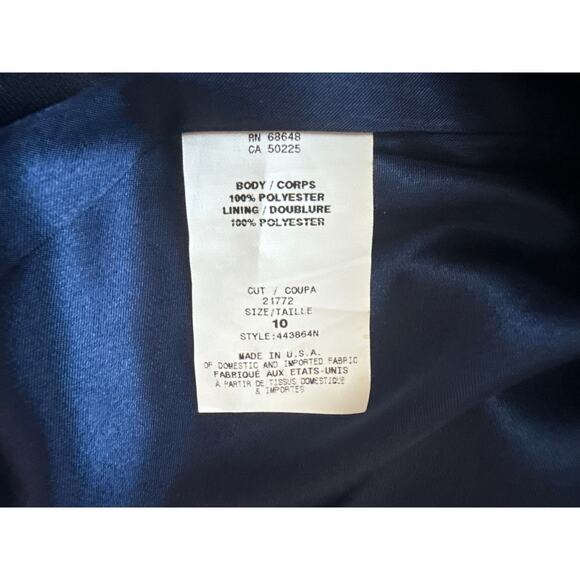 NWT y2k ABS Satin Strapless Cocktail Mini Peplum Dress in Blue Size 10 - Picture 9 of 10